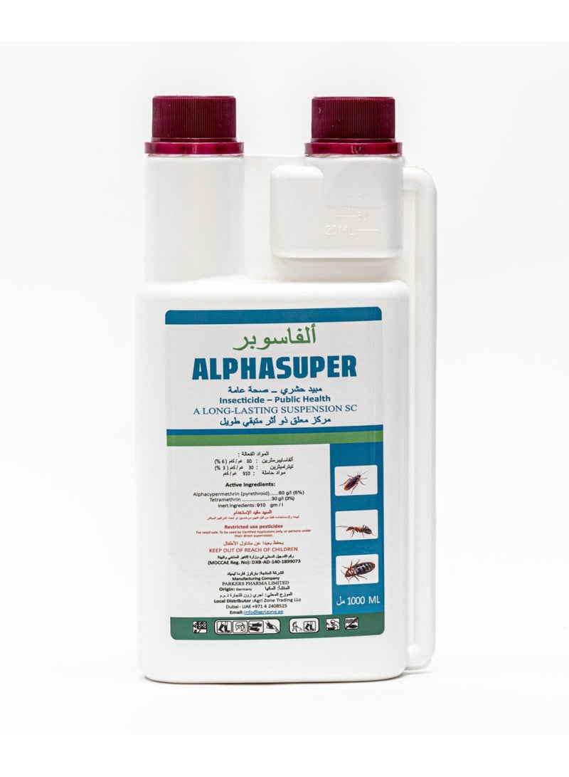 ALPHASUPER Made in Germany Concentrated insecticide For cockroaches, Bed Bugs, Ants, Crawling & Flying Insects 1 Litter